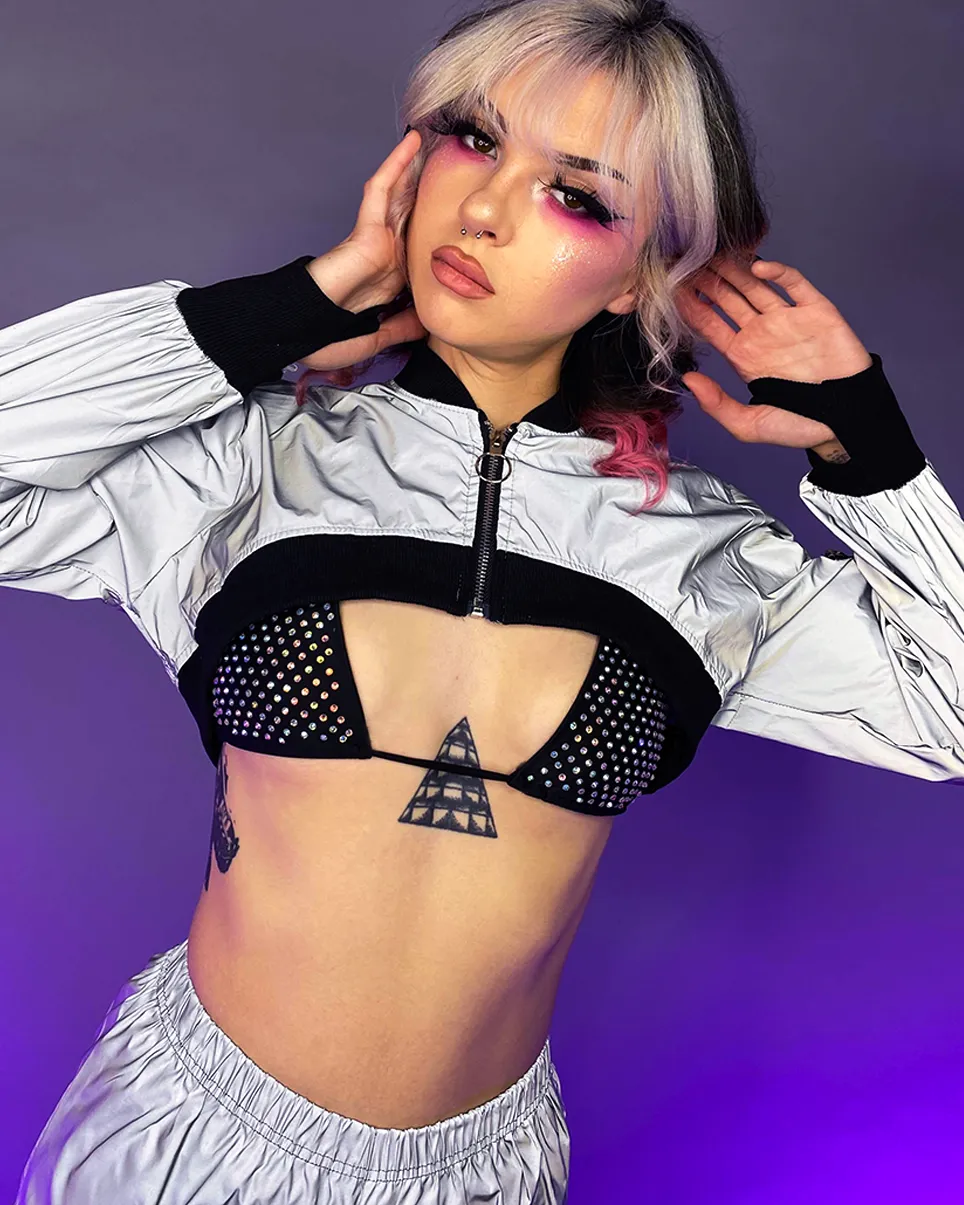 Extreme Crop Reflective Shrug