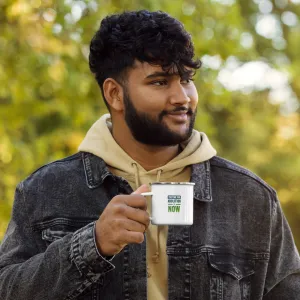 Fighting for Justice. Rooted in Love. Enamel Mug