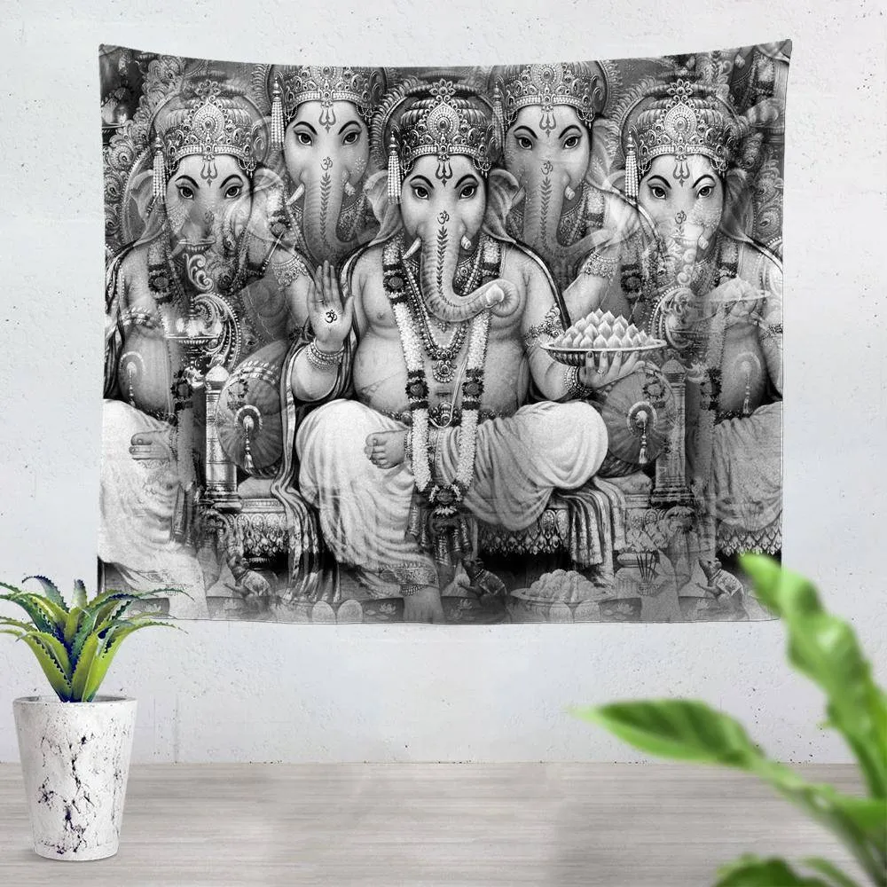 Ganesha BW Tapestry