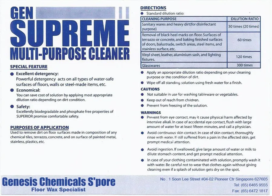 GEN SUPREME MULTI-PURPOSE CLEANER-25L