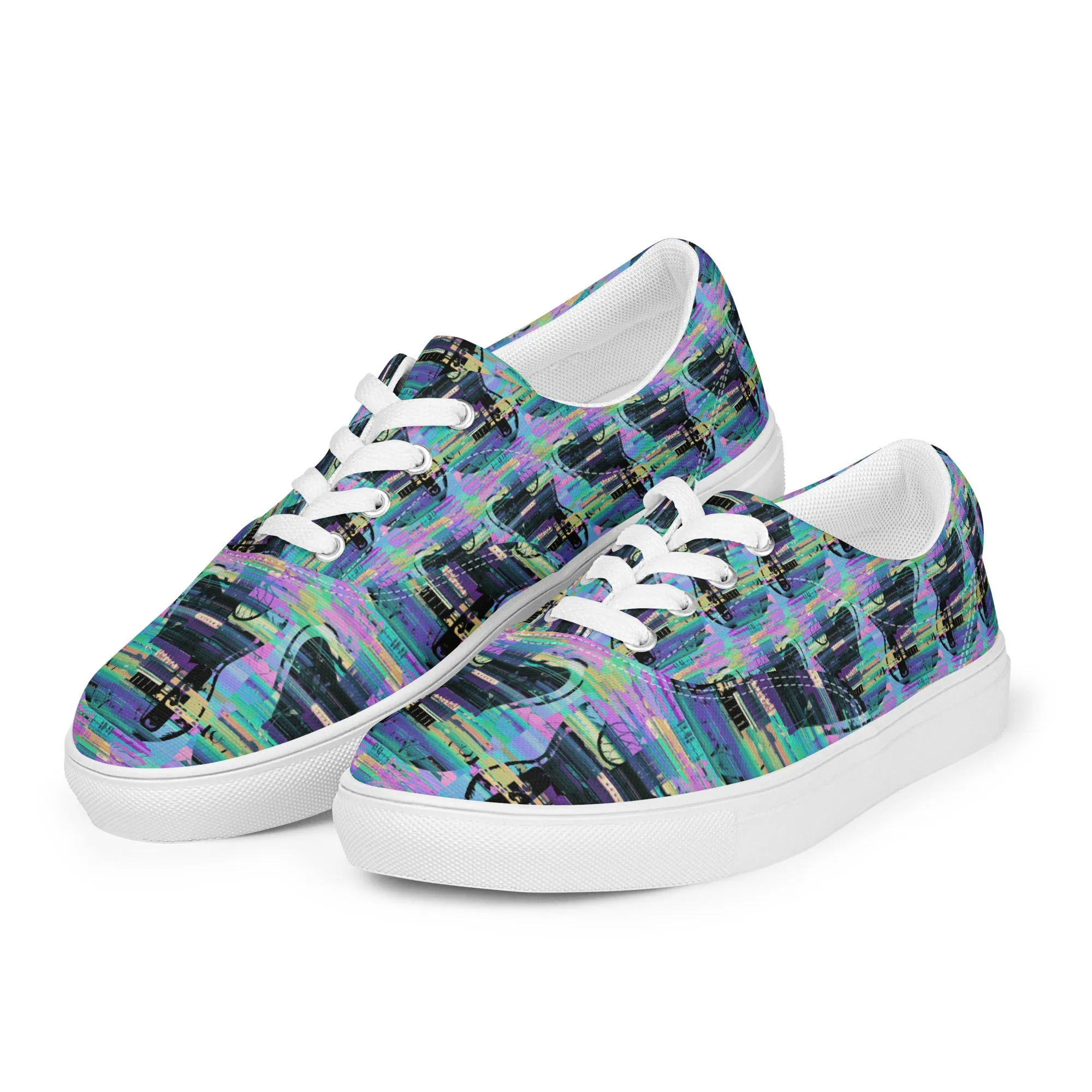 Glitch Guitar Women’s lace-up canvas shoes