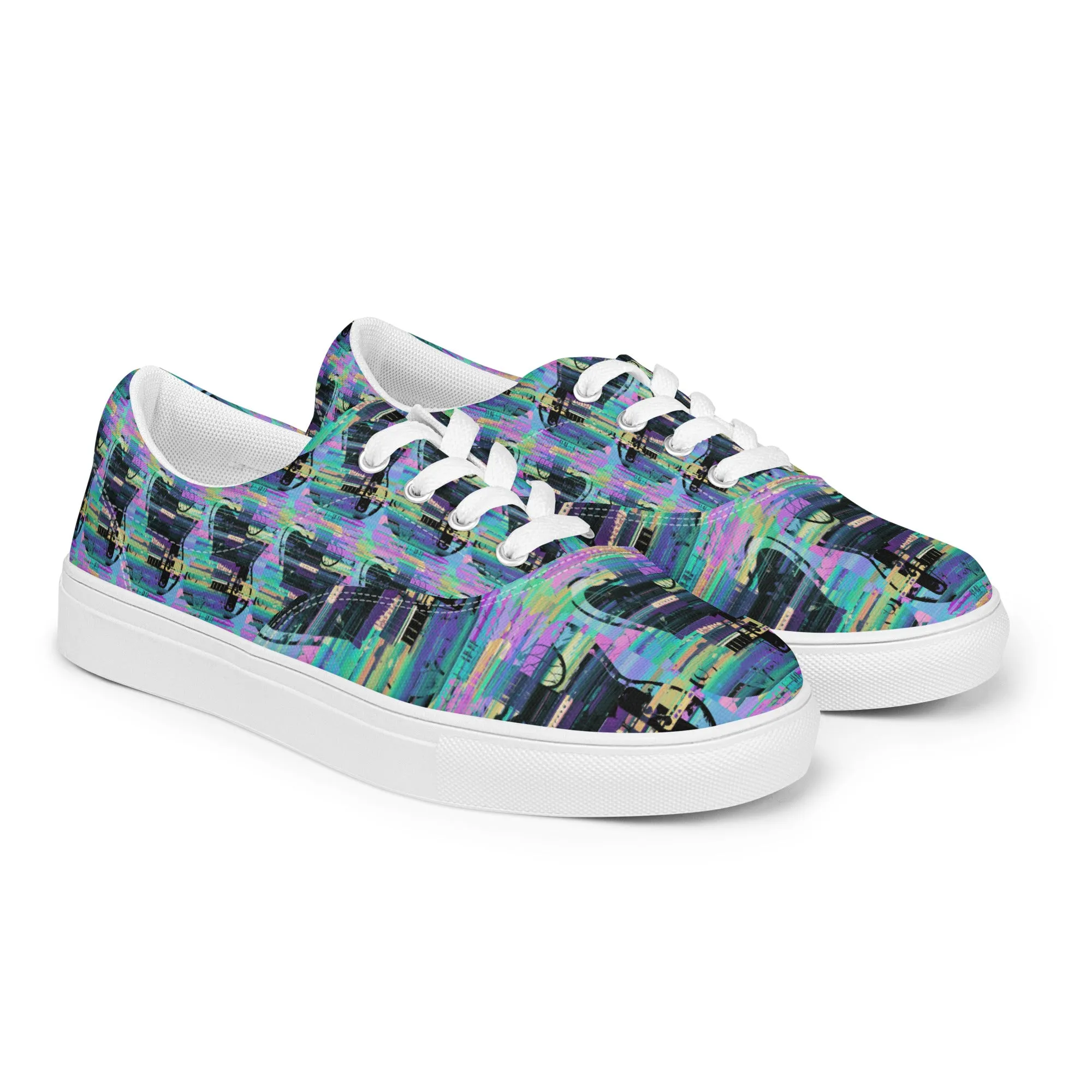 Glitch Guitar Women’s lace-up canvas shoes