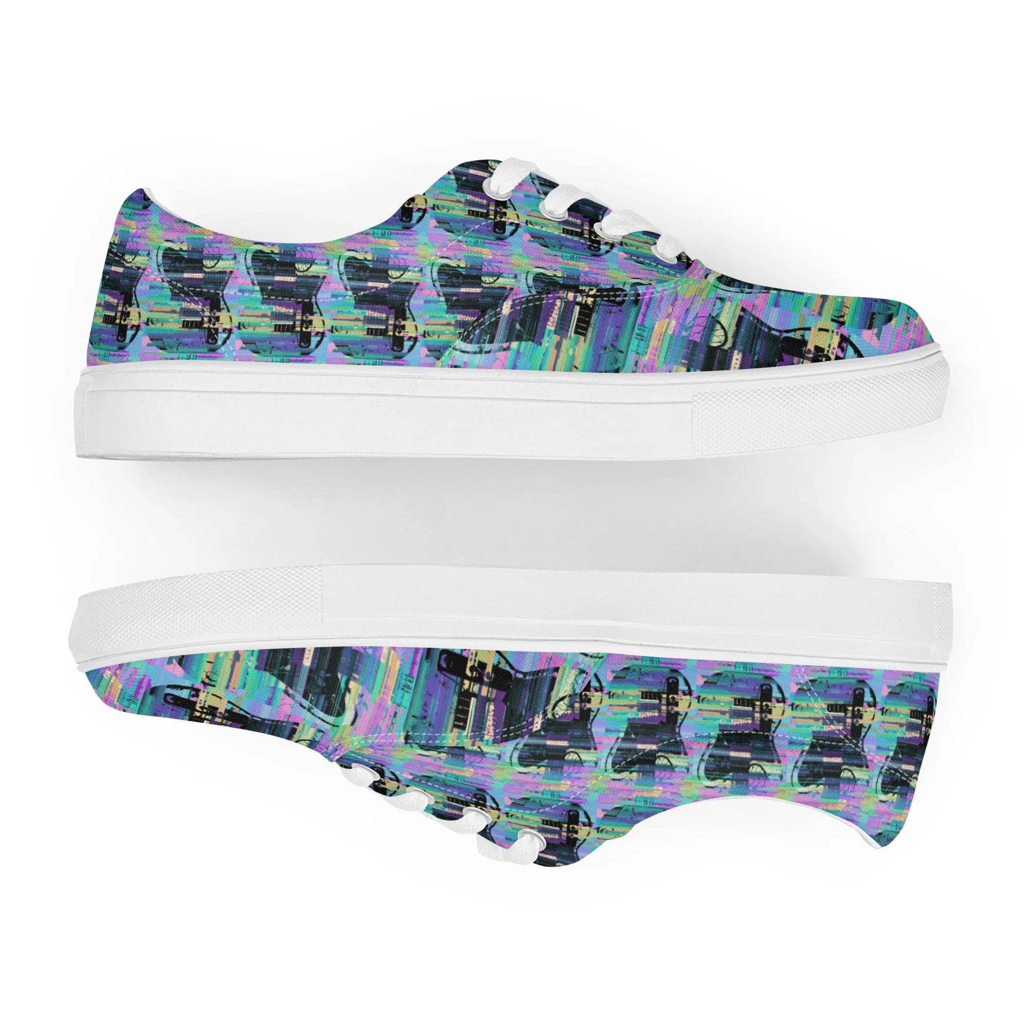 Glitch Guitar Women’s lace-up canvas shoes