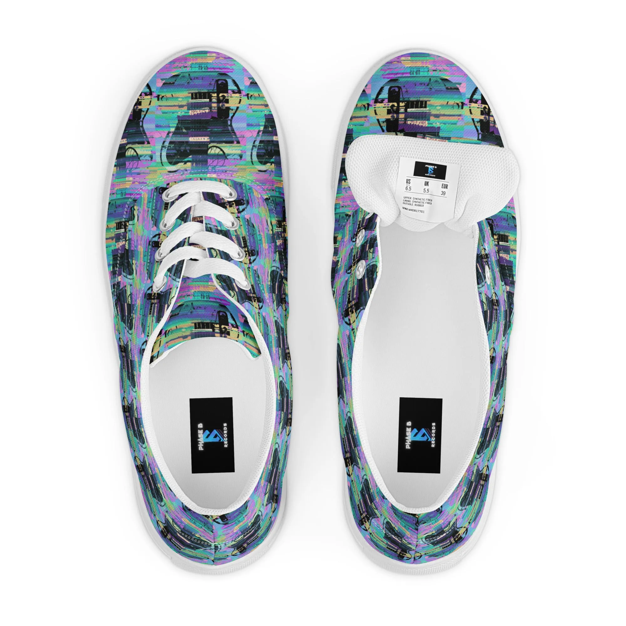 Glitch Guitar Women’s lace-up canvas shoes