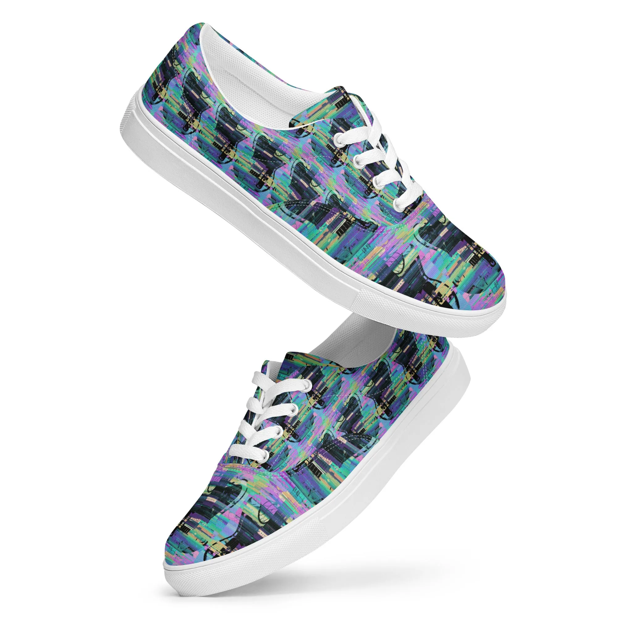 Glitch Guitar Women’s lace-up canvas shoes