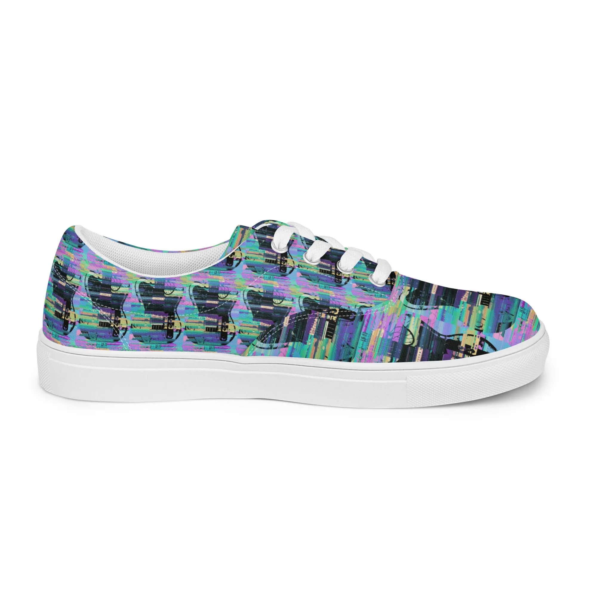 Glitch Guitar Women’s lace-up canvas shoes