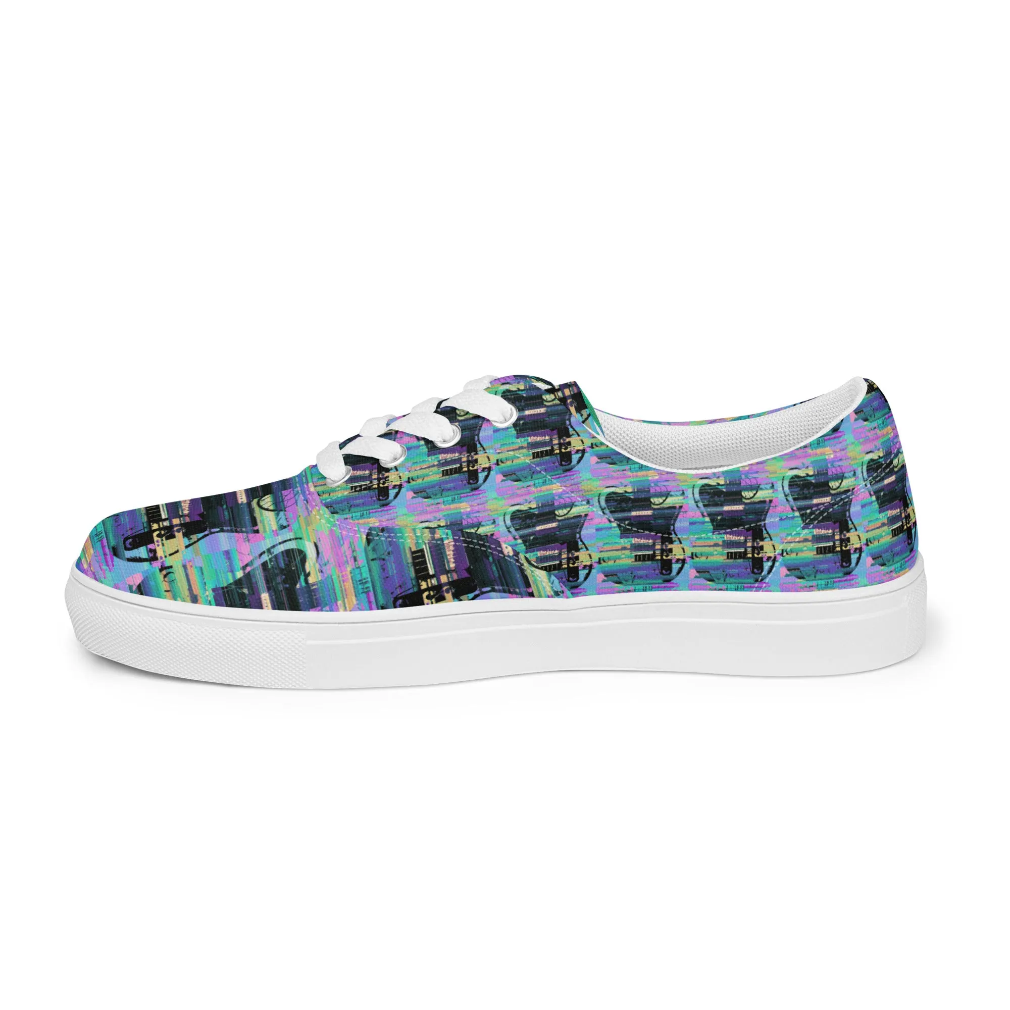 Glitch Guitar Women’s lace-up canvas shoes