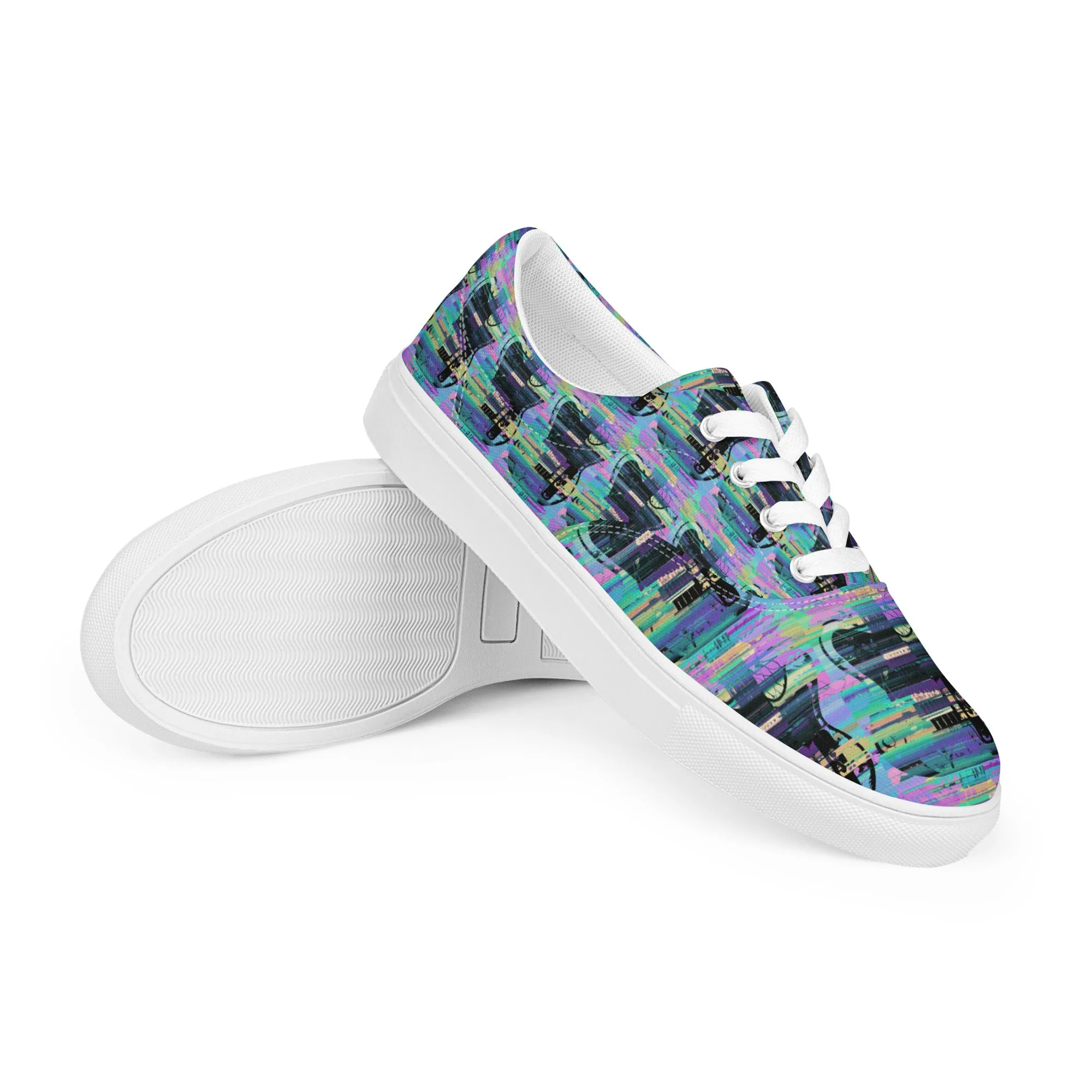 Glitch Guitar Women’s lace-up canvas shoes