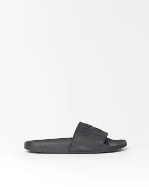 Gucci Black Rubber Logo Pool Slides - 40