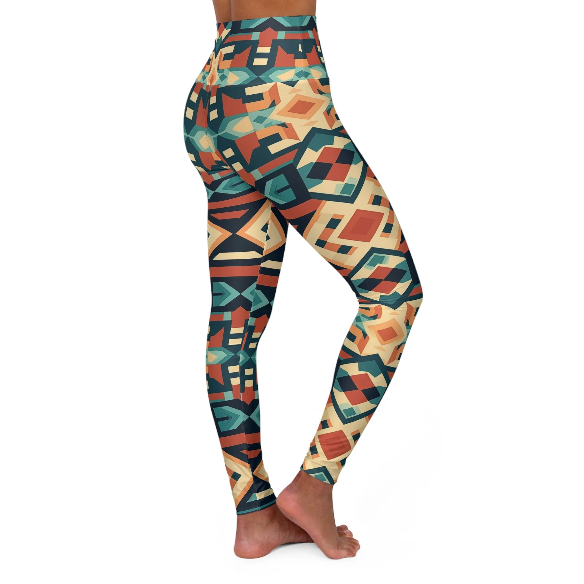 High Waisted Leggings - Orvyn Aix en Provence Aztec