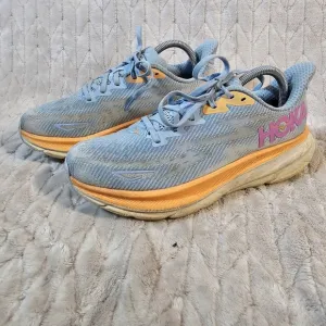 Hoka Clifton 9 Running Shoes Womens 8.5B Lightweight Athleisure Sneakers Blue