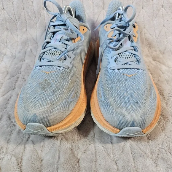 Hoka Clifton 9 Running Shoes Womens 8.5B Lightweight Athleisure Sneakers Blue
