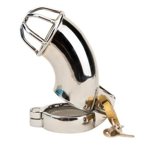 Impound Exhibition Male Chastity Device with Ergonomic Design, 3 Custom Fit Rings, Metal Construction