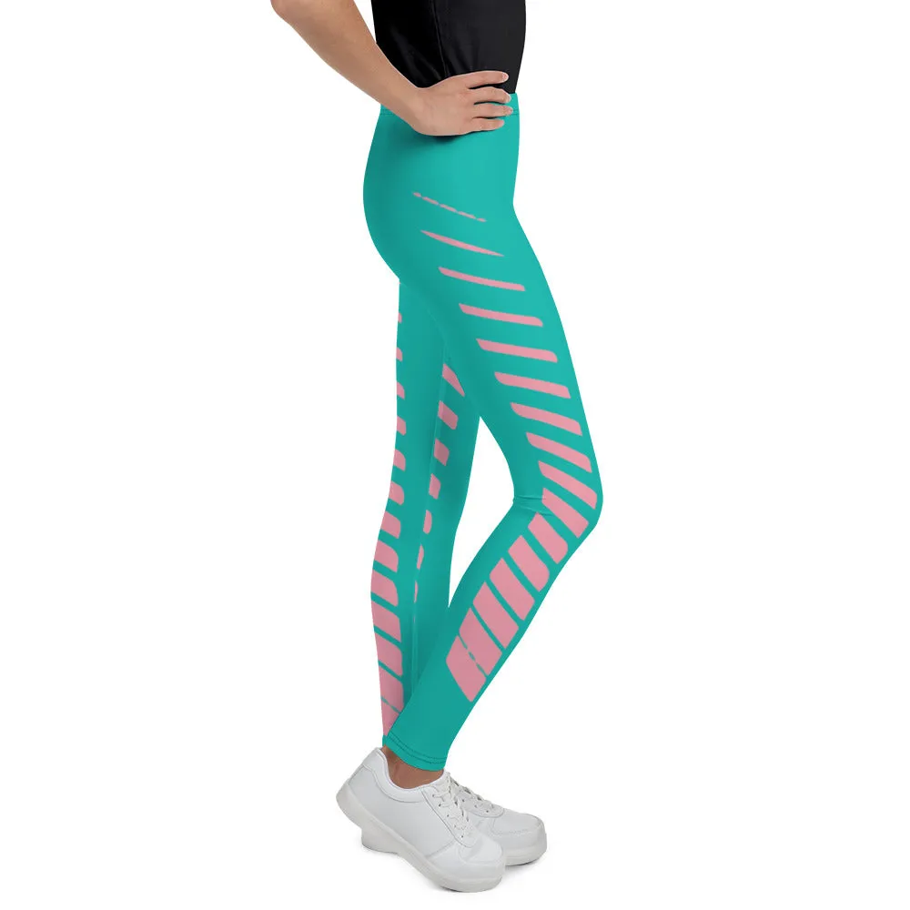 IR Youth Leggings Turquoise/Pink (POD)