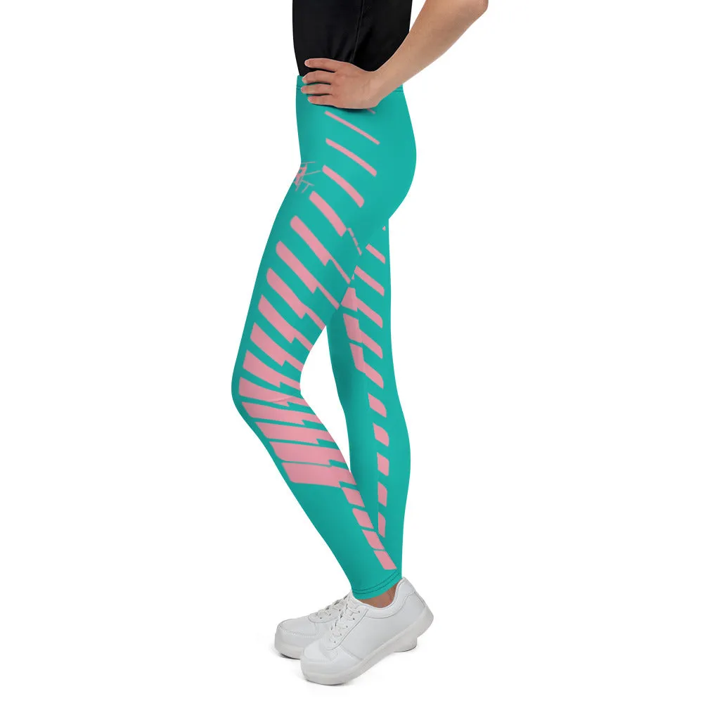 IR Youth Leggings Turquoise/Pink (POD)