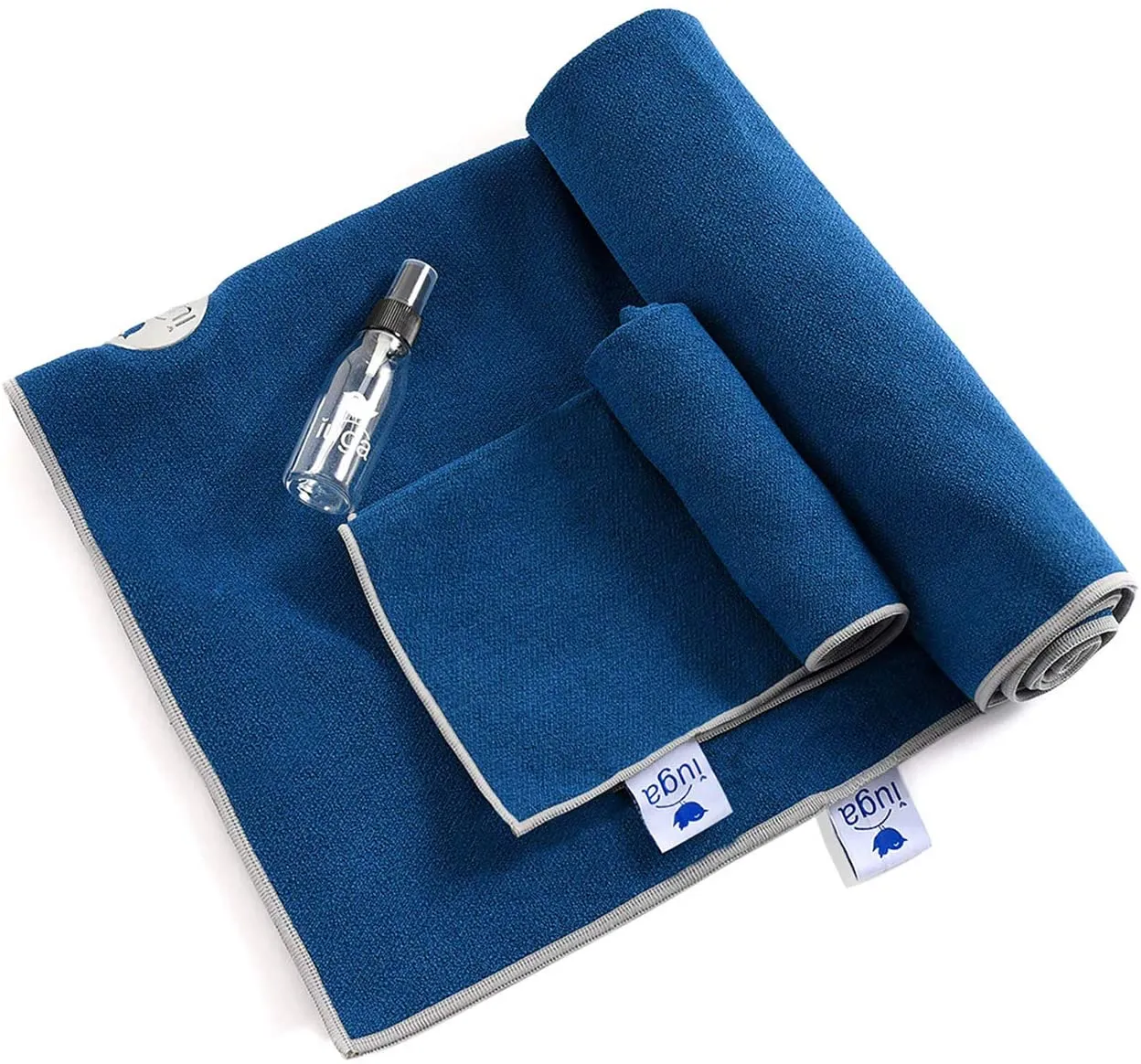IUGA juego de toalla gruesa y caliente para yoga   toalla de mano (2 en 1), con bolsillos en las esquinas para prevenir resbalones, 100% microfibra, extra grande, antiderrapante, muy absorbente y de secado rápido 72x26 pulgadas