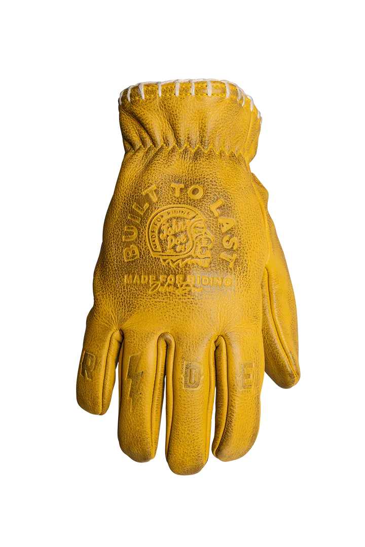 JOHN DOE COYOTE GLOVES YELLOW EMBOSSED. CE godkjente mc hansker.