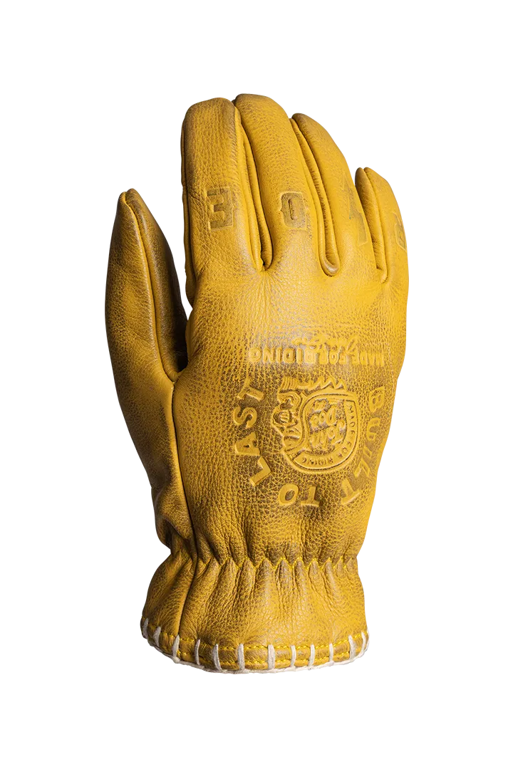JOHN DOE COYOTE GLOVES YELLOW EMBOSSED. CE godkjente mc hansker.