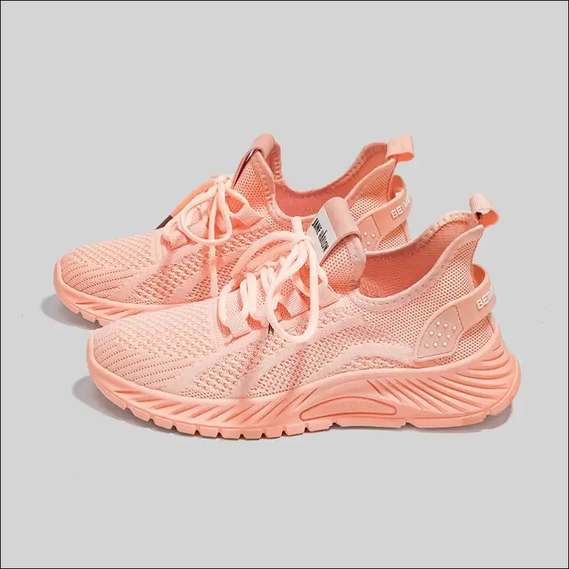 Lace-Up Mesh Platform Athletic Shoes for Women