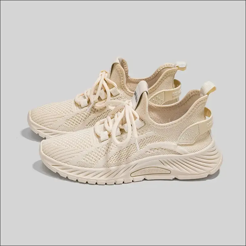 Lace-Up Mesh Platform Athletic Shoes for Women