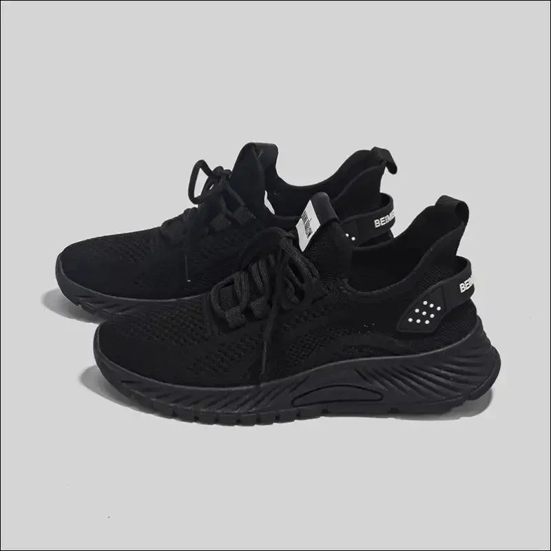 Lace-Up Mesh Platform Athletic Shoes for Women
