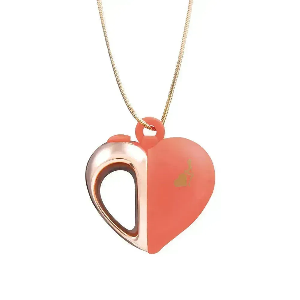 LAPDANCE Heart Pendant Wearable Necklace Vibrator - /Rose Gold USB Rechargeable Necklace Vibrator
