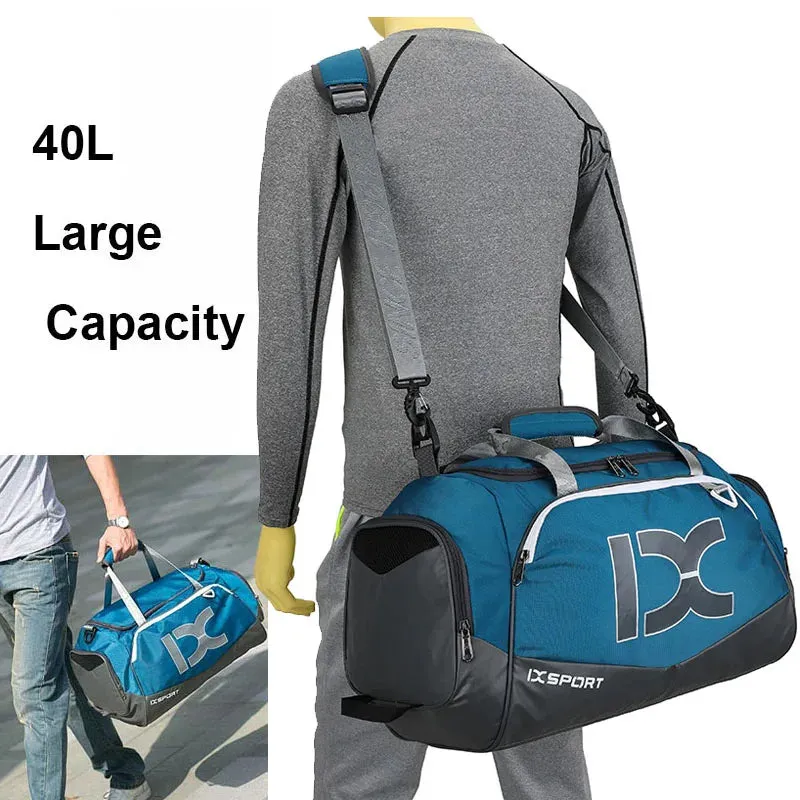 Large 40L Gym & Travel Bag: Wet/Dry Storage for Fitness & More