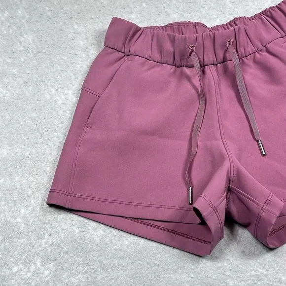 Lululemon Shorts 2 On The Fly Sweat Wicking Quick Dry Pockets Elastic Waist 2in