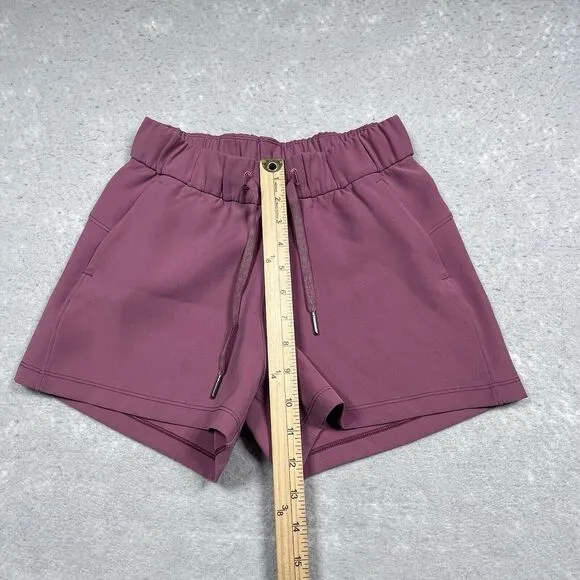 Lululemon Shorts 2 On The Fly Sweat Wicking Quick Dry Pockets Elastic Waist 2in