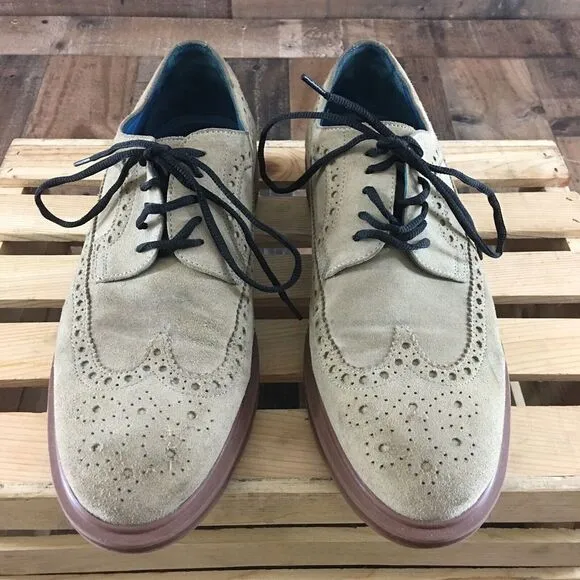 Mark Nason Skechers Suede Leather Full Brogue Wingtip Pan Derby Shoes Men's 12‎