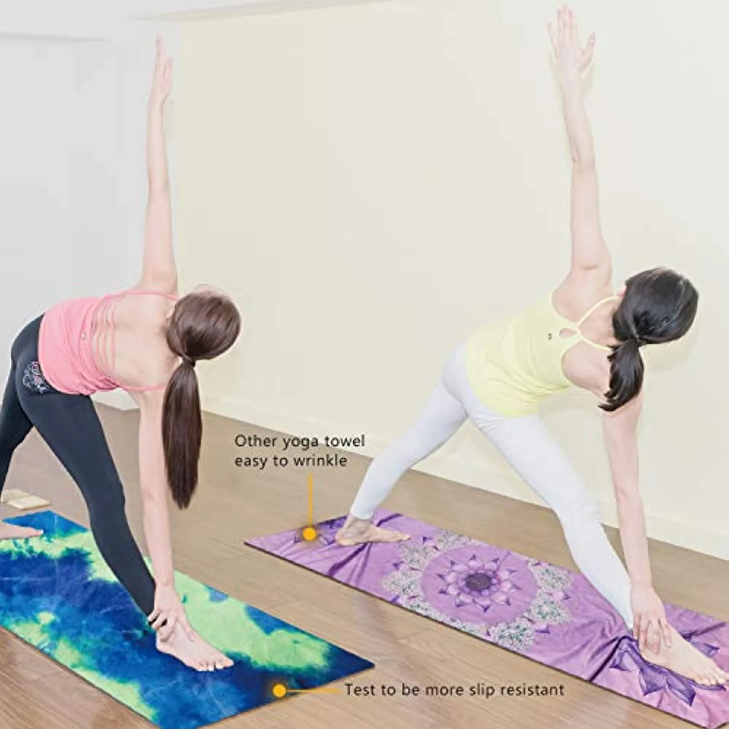 Masdery - Toalla de yoga (71.7 x 24.0 in), diseño de gofres antideslizante de textura antideslizante ideal para gimnasio, yoga caliente y pilates de microfibra sin olor con varios colores