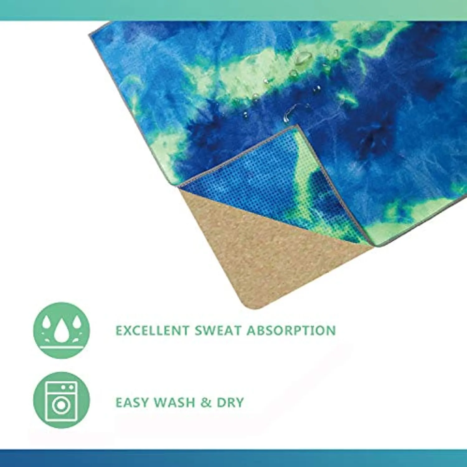 Masdery - Toalla de yoga (71.7 x 24.0 in), diseño de gofres antideslizante de textura antideslizante ideal para gimnasio, yoga caliente y pilates de microfibra sin olor con varios colores
