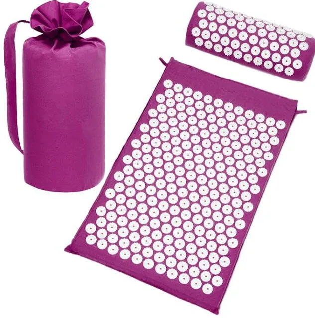 Massage Cushion Acupressure Mat Relieve Stress Pain | Acupuncture Spike Yoga Mat with Pillow