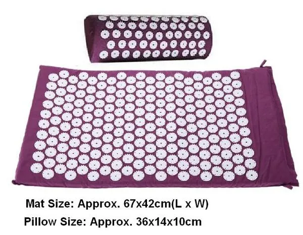 Massage Cushion Acupressure Mat Relieve Stress Pain | Acupuncture Spike Yoga Mat with Pillow