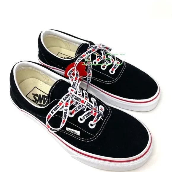 💖MEGA SALE💖VANS ERA I heart ❤️ Black Canvas Men's Size 9.5 13 VN0A4U39WKU