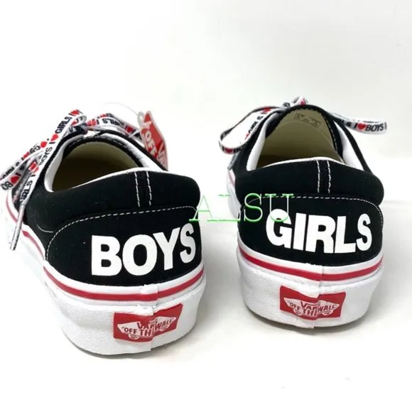💖MEGA SALE💖VANS ERA I heart ❤️ Black Canvas Men's Size 9.5 13 VN0A4U39WKU