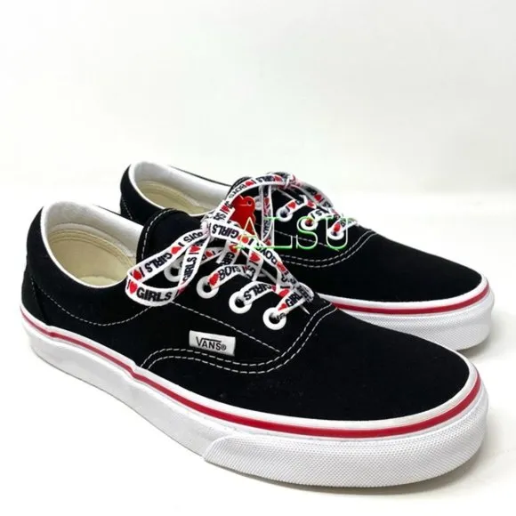 💖MEGA SALE💖VANS ERA I heart ❤️ Black Canvas Men's Size 9.5 13 VN0A4U39WKU