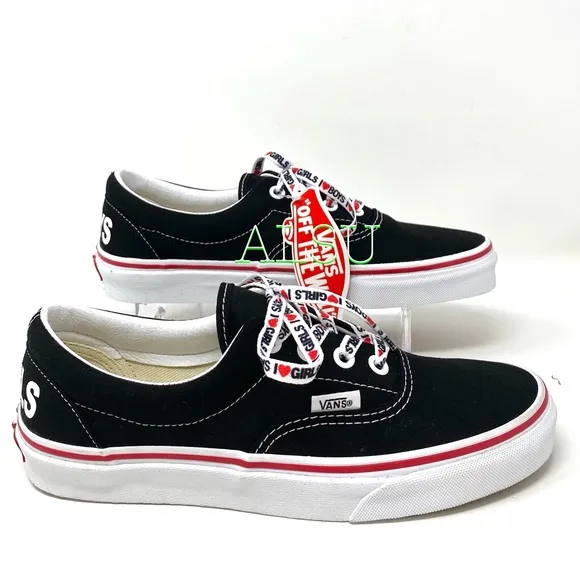 💖MEGA SALE💖VANS ERA I heart ❤️ Black Canvas Men's Size 9.5 13 VN0A4U39WKU