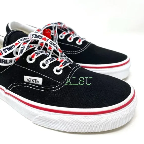 💖MEGA SALE💖VANS ERA I heart ❤️ Black Canvas Men's Size 9.5 13 VN0A4U39WKU