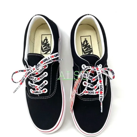💖MEGA SALE💖VANS ERA I heart ❤️ Black Canvas Men's Size 9.5 13 VN0A4U39WKU