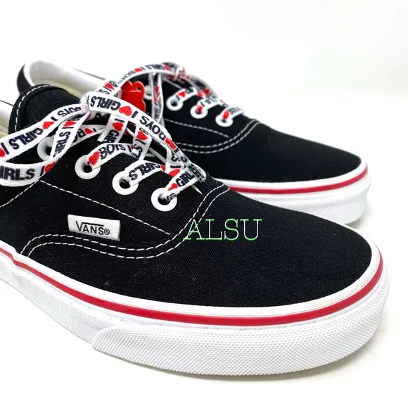 💖MEGA SALE💖VANS ERA I heart ❤️ Black Canvas Men's Size 9.5 13 VN0A4U39WKU