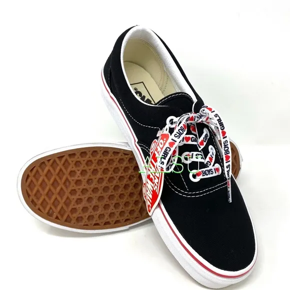 💖MEGA SALE💖VANS ERA I heart ❤️ Black Canvas Men's Size 9.5 13 VN0A4U39WKU