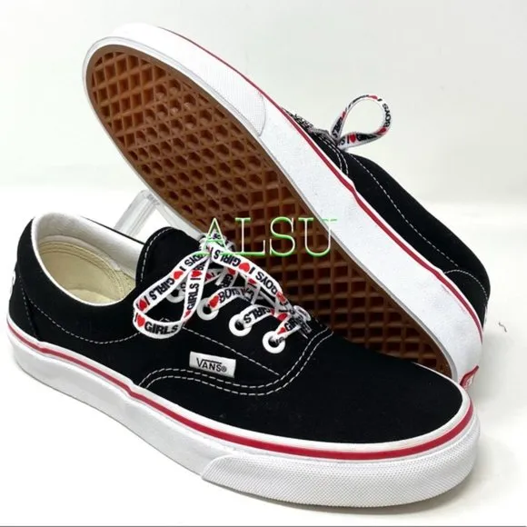 💖MEGA SALE💖VANS ERA I heart ❤️ Black Canvas Men's Size 9.5 13 VN0A4U39WKU