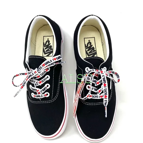 💖MEGA SALE💖VANS ERA I heart ❤️ Black Canvas Men's Size 9.5 13 VN0A4U39WKU