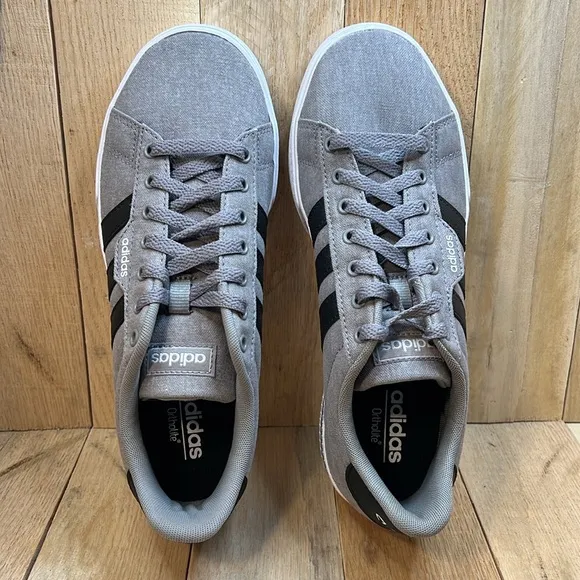 Men's Adidas Gray, Black, and White Daily 3.0 Skateboarding Shoes