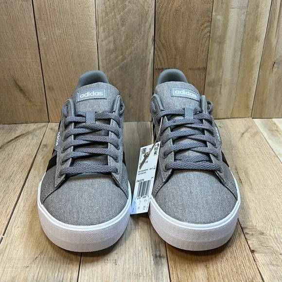 Men's Adidas Gray, Black, and White Daily 3.0 Skateboarding Shoes