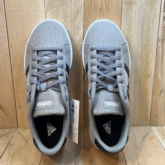 Men's Adidas Gray, Black, and White Daily 3.0 Skateboarding Shoes