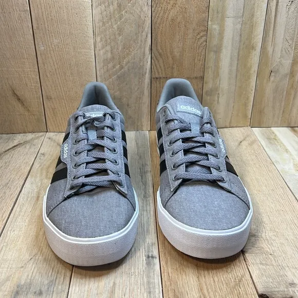 Men's Adidas Gray, Black, and White Daily 3.0 Skateboarding Shoes