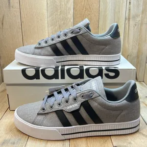 Men's Adidas Gray, Black, and White Daily 3.0 Skateboarding Shoes