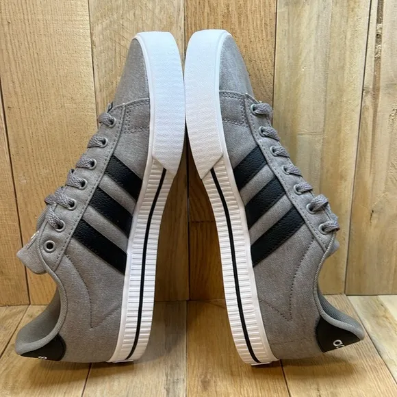 Men's Adidas Gray, Black, and White Daily 3.0 Skateboarding Shoes